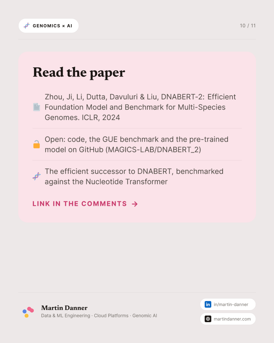 DNABERT-2: smaller, faster, and a benchmark to prove it — 10 / 11