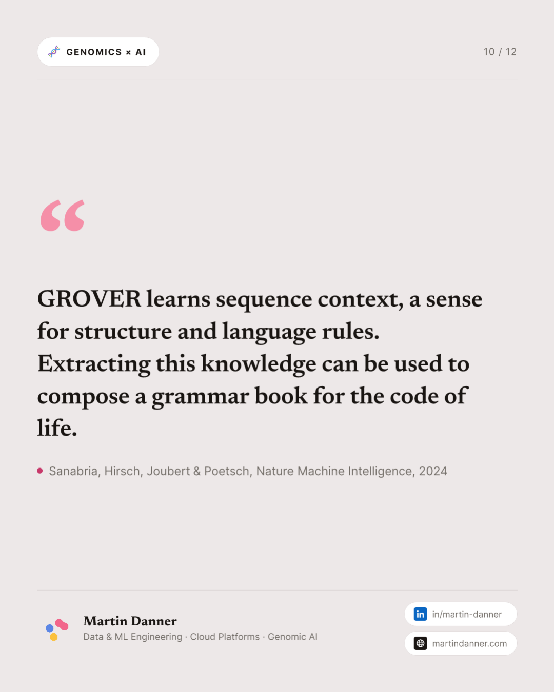 GROVER: a model that finds the words in DNA — 10 / 12