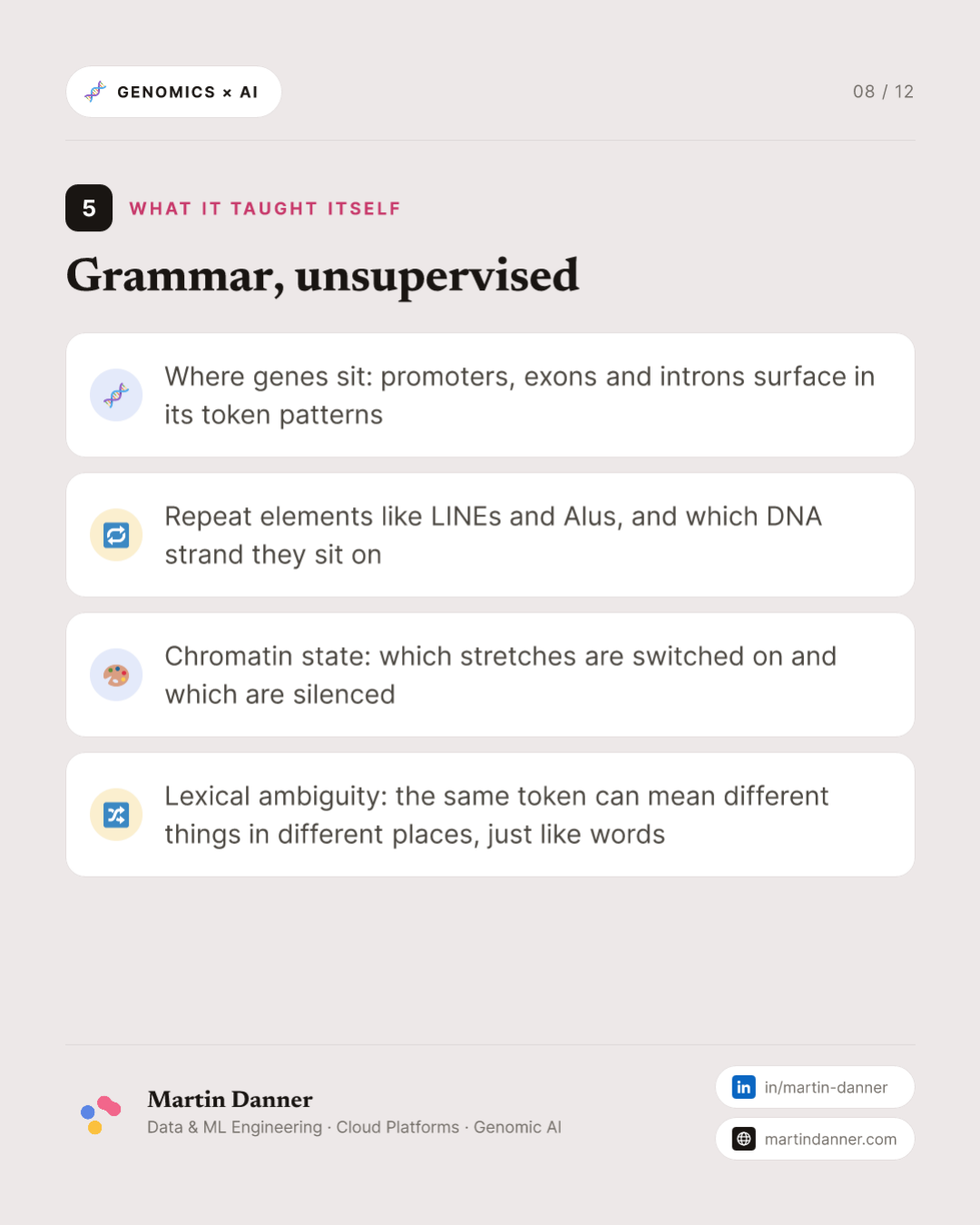GROVER: a model that finds the words in DNA — 8 / 12