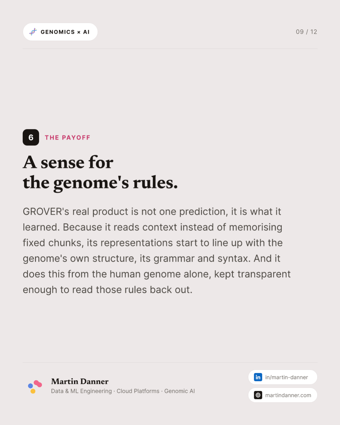 GROVER: a model that finds the words in DNA — 9 / 12